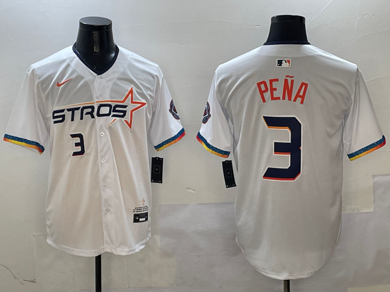 Men's Houston Astros Jeremy Pena #3 White 2025 City Connect Limited Jersey